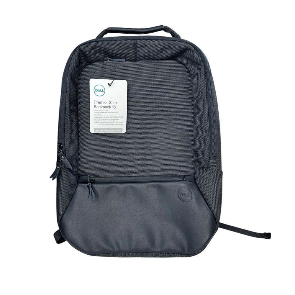 NEW In Bag Dell Premier Slim 15 Laptop Black Backpack (PEBPS1520) Zip Front